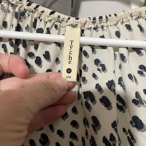 White with black polka dots Women’s Tyche brand blouse